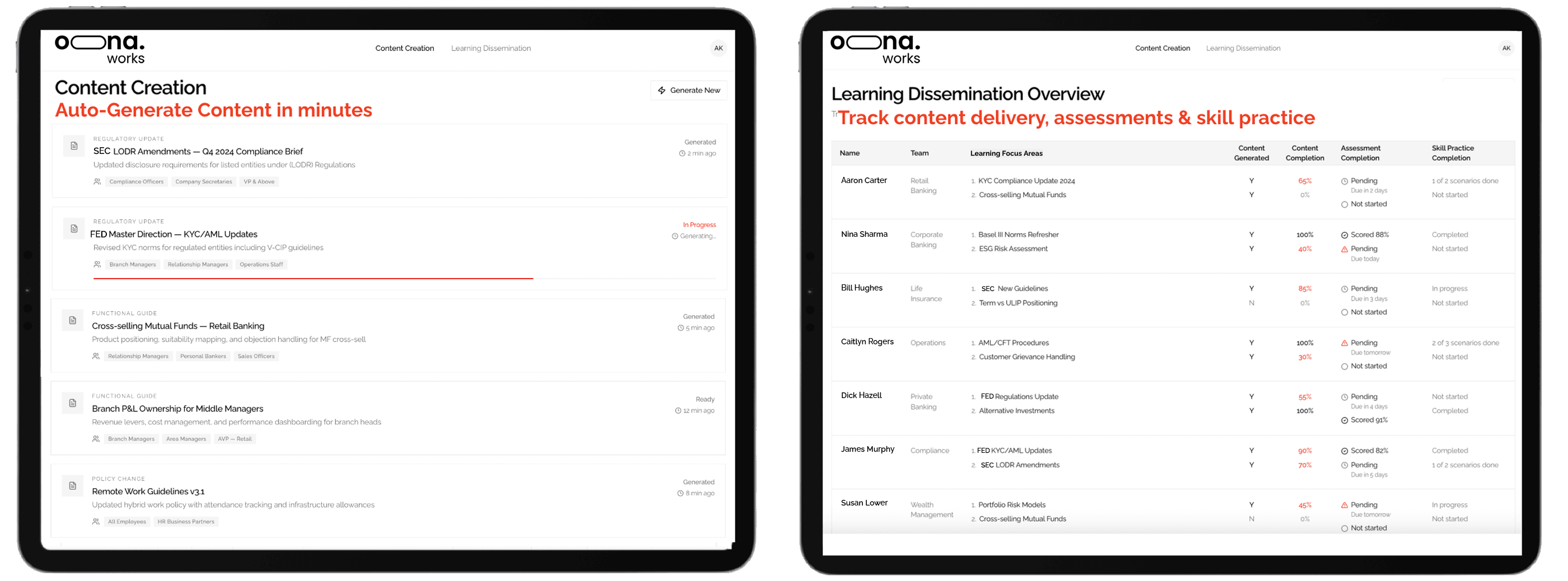 Learning Intelligence dashboard